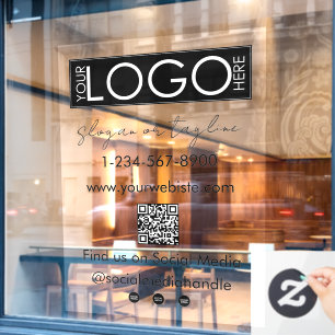 Autocollant Pour Fenêtre Code QR de vitrine de magasin de logo d'entreprise