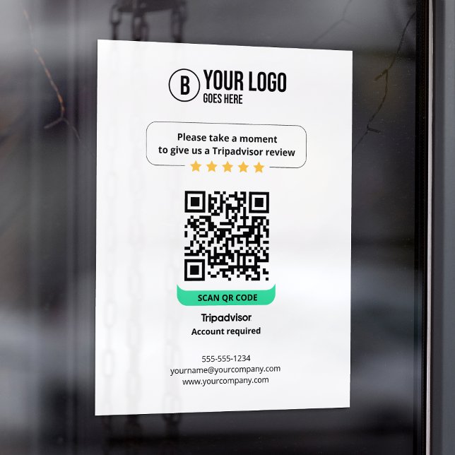 Autocollant Pour Fenêtre Code QR des avis Tripadvisor Évaluez cette entrepr (Créateur téléchargé)