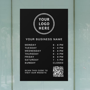 Autocollant Pour Fenêtre Code QR des heures d'ouverture de l'entreprise Noi