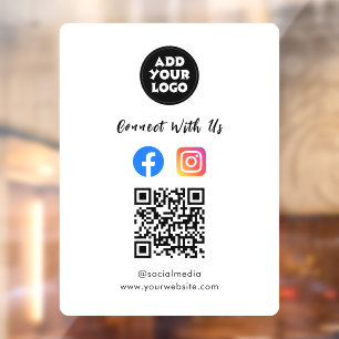 Autocollant Pour Fenêtre Code QR des médias sociaux Instagram & Facebook