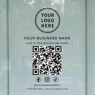 Autocollant Pour Fenêtre Code QR du logo de l'entreprise