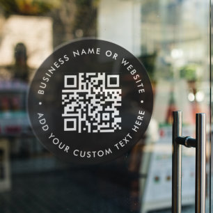 Autocollant Pour Fenêtre Code QR   Entreprise Moderne Élégante Noir