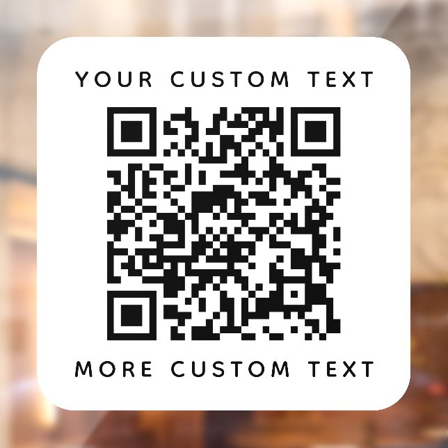 Autocollant Pour Fenêtre Code QR et modèle de texte personnalisé haut et ba (Feuille 2)