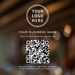 Autocollant Pour Fenêtre Code QR Logo Blanc Entreprise