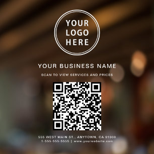 Autocollant Pour Fenêtre Code QR Logo Blanc Entreprise