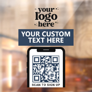 Autocollant Pour Fenêtre Code QR Logo de l'entreprise Moderne Minimaliste M