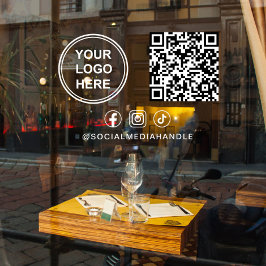 Autocollant Pour Fenêtre Code QR Logo d'entreprise Réseaux Sociaux Horizont