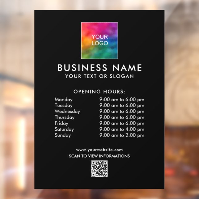 Autocollant Pour Fenêtre Code QR Logo Entreprise Moderne Personnalisé (Feuille 2)