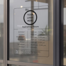 Code QR Logo Minimaliste Heures d'Ouverture d'Entr