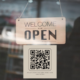 Autocollant Pour Fenêtre Code QR Minimal Personnalisé Crème Vanille Pastel