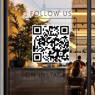 Autocollant Pour Fenêtre Code QR minimaliste Suivez-nous sur Instagram