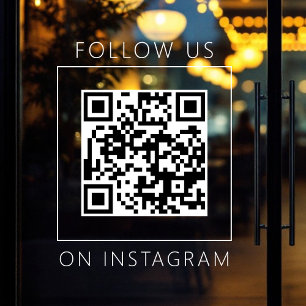 Autocollant Pour Fenêtre Code QR minimaliste Suivez-nous sur Instagram