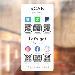 Autocollant Pour Fenêtre Code QR Multi Connectez-Vous Avec L'Analyse Us Pou