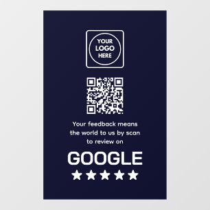 Autocollant Pour Fenêtre Code QR Navy personnalisé Affichage Google Revie