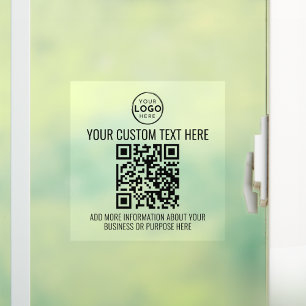 Autocollant Pour Fenêtre Code QR Noir Blanc Logo d'Entreprise Personnalisé