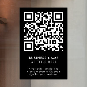 Autocollant Pour Fenêtre Code QR   Noir Moderne Minimaliste Simple Entrepri