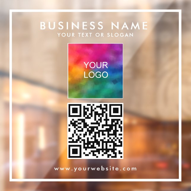 Autocollant Pour Fenêtre Code QR personnalisé - Logo d'entreprise Texte mod (Feuille 2)