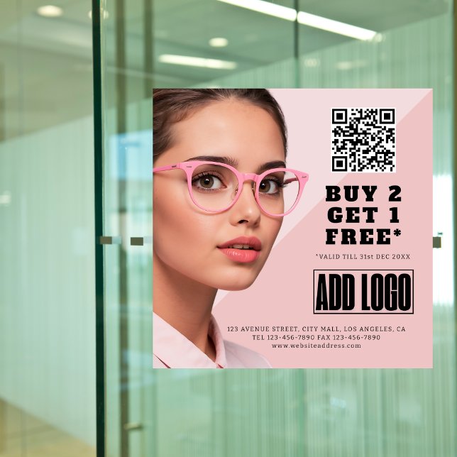 Autocollant Pour Fenêtre Code QR pour l'entreprise de lunettes d'optométris (Créateur téléchargé)