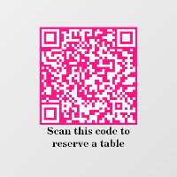 Code QR rose chaud | Réservation de table |