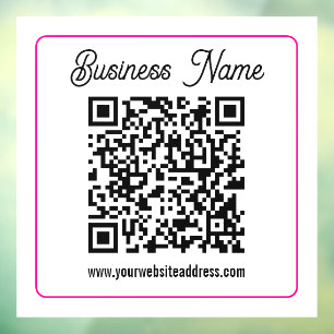 Autocollant Pour Fenêtre Code QR scannable avec écriture manuscrite cursive