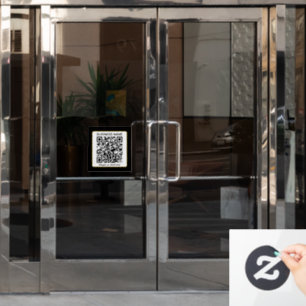 Autocollant Pour Fenêtre Code QR scannable modifiable + Nom de votre entrep