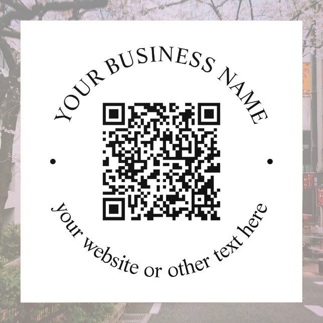 Autocollant Pour Fenêtre Code QR téléchargé Plus Texte circulaire modifiabl (Créateur téléchargé)