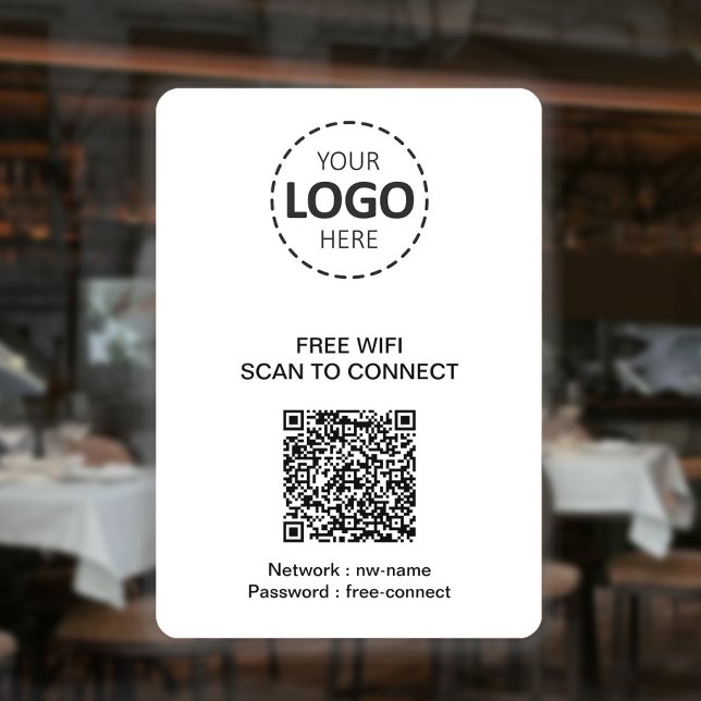Autocollant Pour Fenêtre Code QR WIFI et logo Signal de fenêtre (Créateur téléchargé)