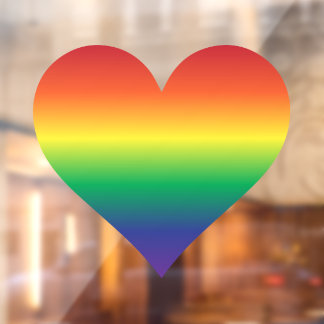 Autocollant Pour Fenêtre Coeur arc-en-ciel