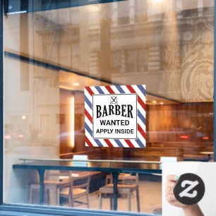 Autocollant Pour Fenêtre Coiffeur Recherché Postuler à l'Intérieur Salon de