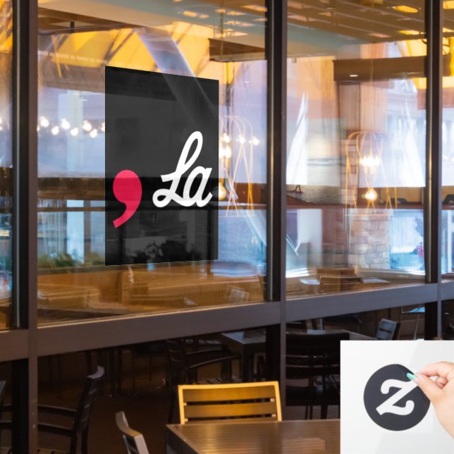 Autocollant Pour Fenêtre Comma La Funny Ponctuation Kamala Harris (Fenêtre du restaurant)