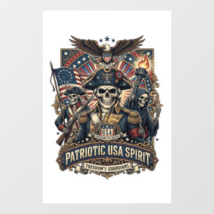 Autocollant Pour Fenêtre Commandant de crâne colonial patriotique sombre Sk