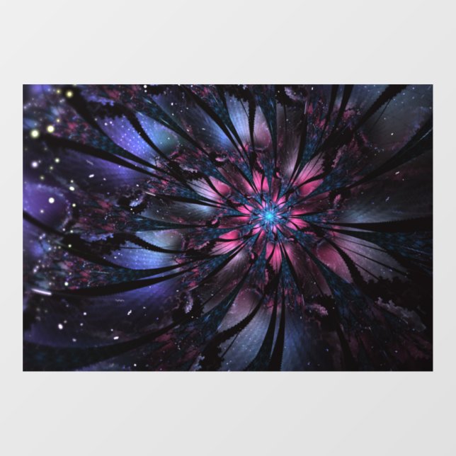 Autocollant Pour Fenêtre Conception Abstraite des fleurs fractales. (Feuille)
