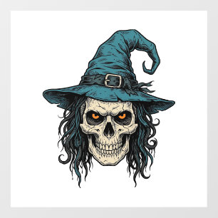Autocollant Pour Fenêtre Conception de chemise vectorielle Halloween Crâne