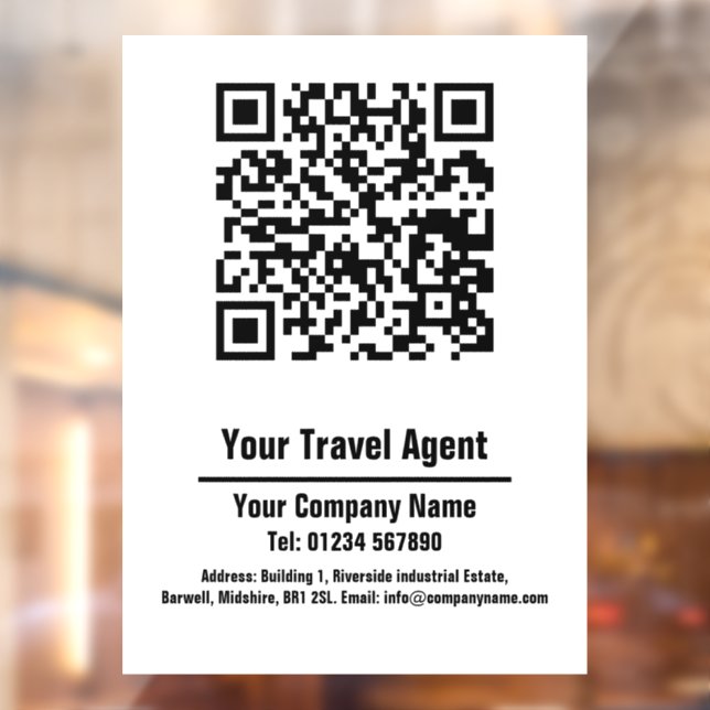 Autocollant Pour Fenêtre Conception de code QR de l'agent de voyage (Feuille 2)