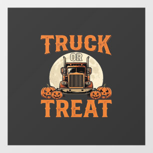 Autocollant Pour Fenêtre Conception de semi-remorque Halloween Truck or Tre