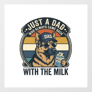 Autocollant Pour Fenêtre Conception de T-shirt rétro lait drôle de père She