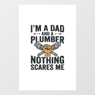 Autocollant Pour Fenêtre Conception de t-shirt vintage Papa Plombier Rien n