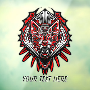 Autocollant Pour Fenêtre Conception de totem tribal Haida Loup