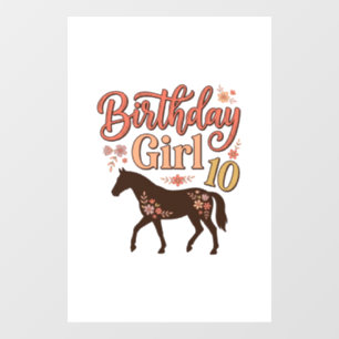 Autocollant Pour Fenêtre Conception vectorielle florale de cheval 10 pour f