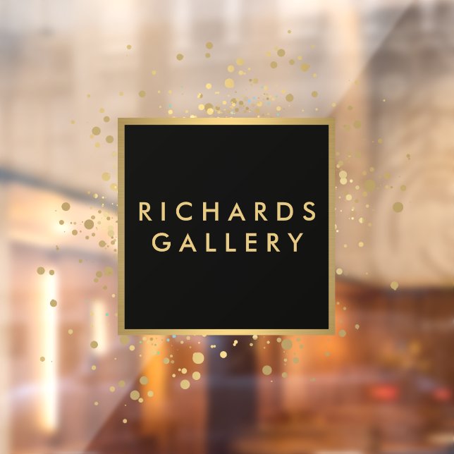 Autocollant Pour Fenêtre Confetti Faux Or Scatted Noir/Transparent (Feuille 2)