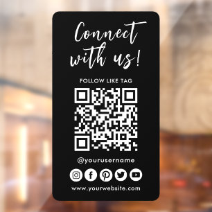 Autocollant Pour Fenêtre Connectez-vous aux médias sociaux américains Code 