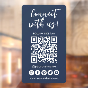 Autocollant Pour Fenêtre Connectez-vous aux médias sociaux américains Code 