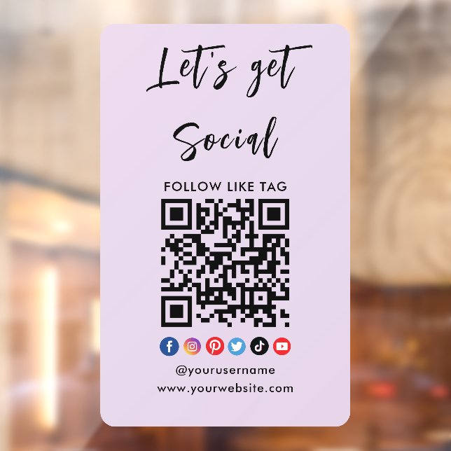 Autocollant Pour Fenêtre Connectez-vous avec nous Qr Code Professional tend (Feuille 2)