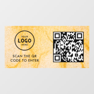 Autocollant Pour Fenêtre Contrôle d'accès Code QR Logo de l'entreprise En