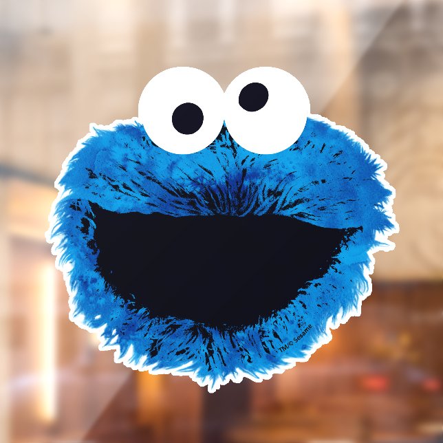 Autocollant Pour Fenêtre Cookie Monster | Tendance de l'aquarelle (Feuille 2)