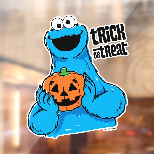 Autocollant Pour Fenêtre Cookie Monster - Tricoter Ou Traiter (Feuille 2)