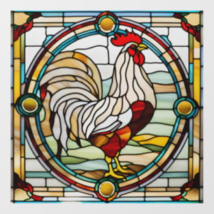 Autocollant Pour Fenêtre Coq En Verre Trait Faux
