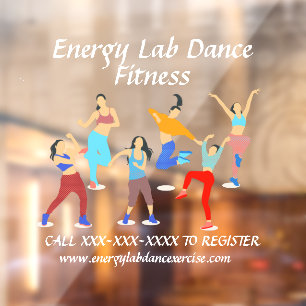 Autocollant Pour Fenêtre Cours de danse personnalisé Fitness avant