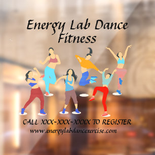 Autocollant Pour Fenêtre Cours de fitness d'exercice de danse personnalisé 