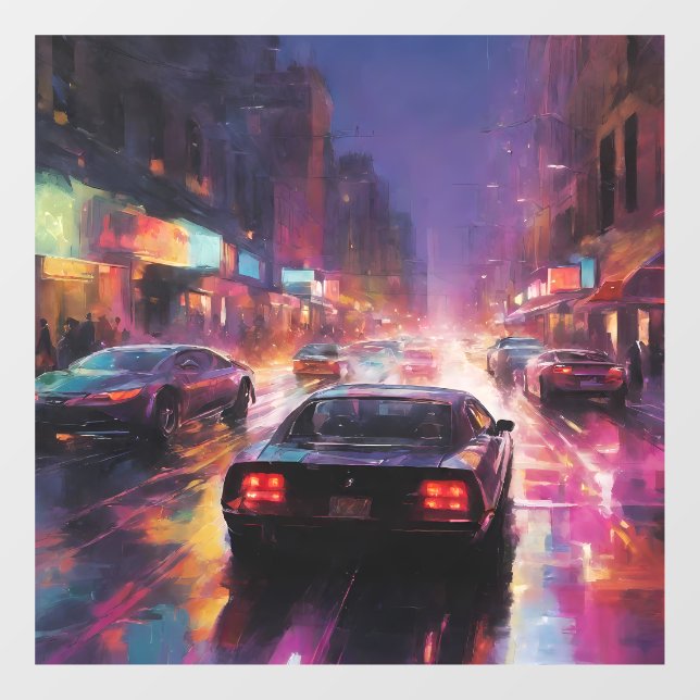 Autocollant Pour Fenêtre Course dynamique Cityscape (Feuille)